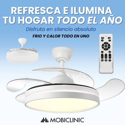 Lampara con luz LED 2 en 1 – con ventilador de frío y calor