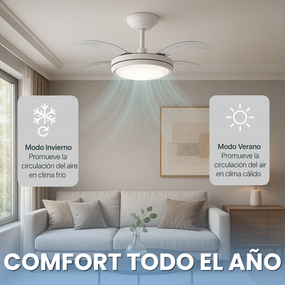 Lampara con luz LED 2 en 1 – con ventilador de frío y calor