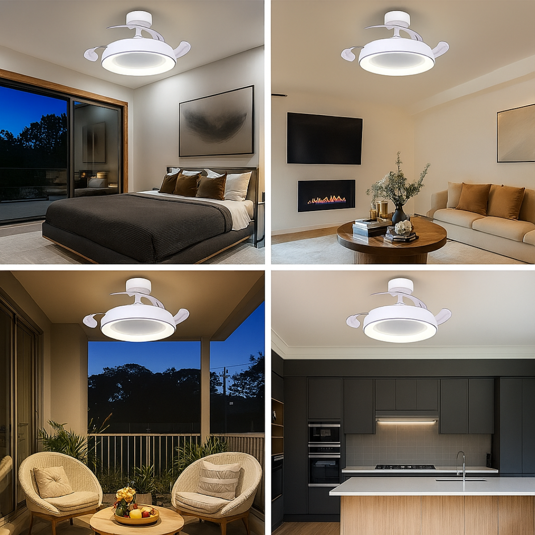 Lampara con luz LED 2 en 1 – con ventilador de frío y calor