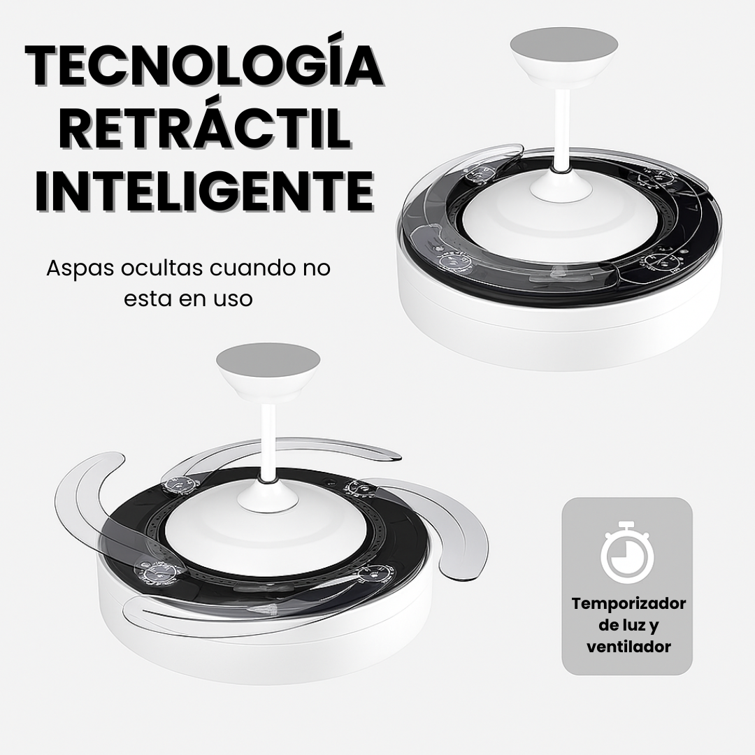 Lampara con luz LED 2 en 1 – con ventilador de frío y calor