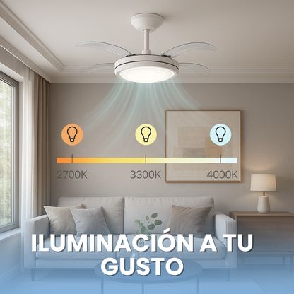 Lampara con luz LED 2 en 1 – con ventilador de frío y calor